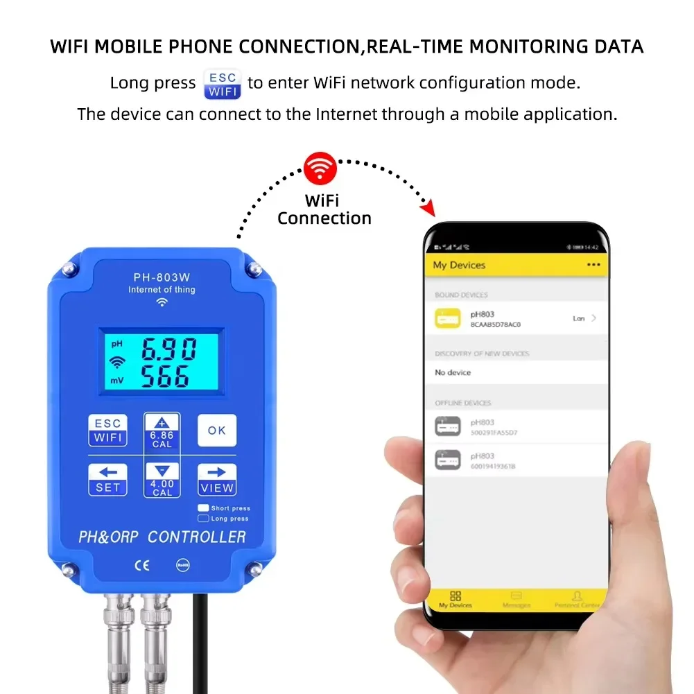 Thermometer Digital - PH-803 Digital 2&1 PH ORP Redox