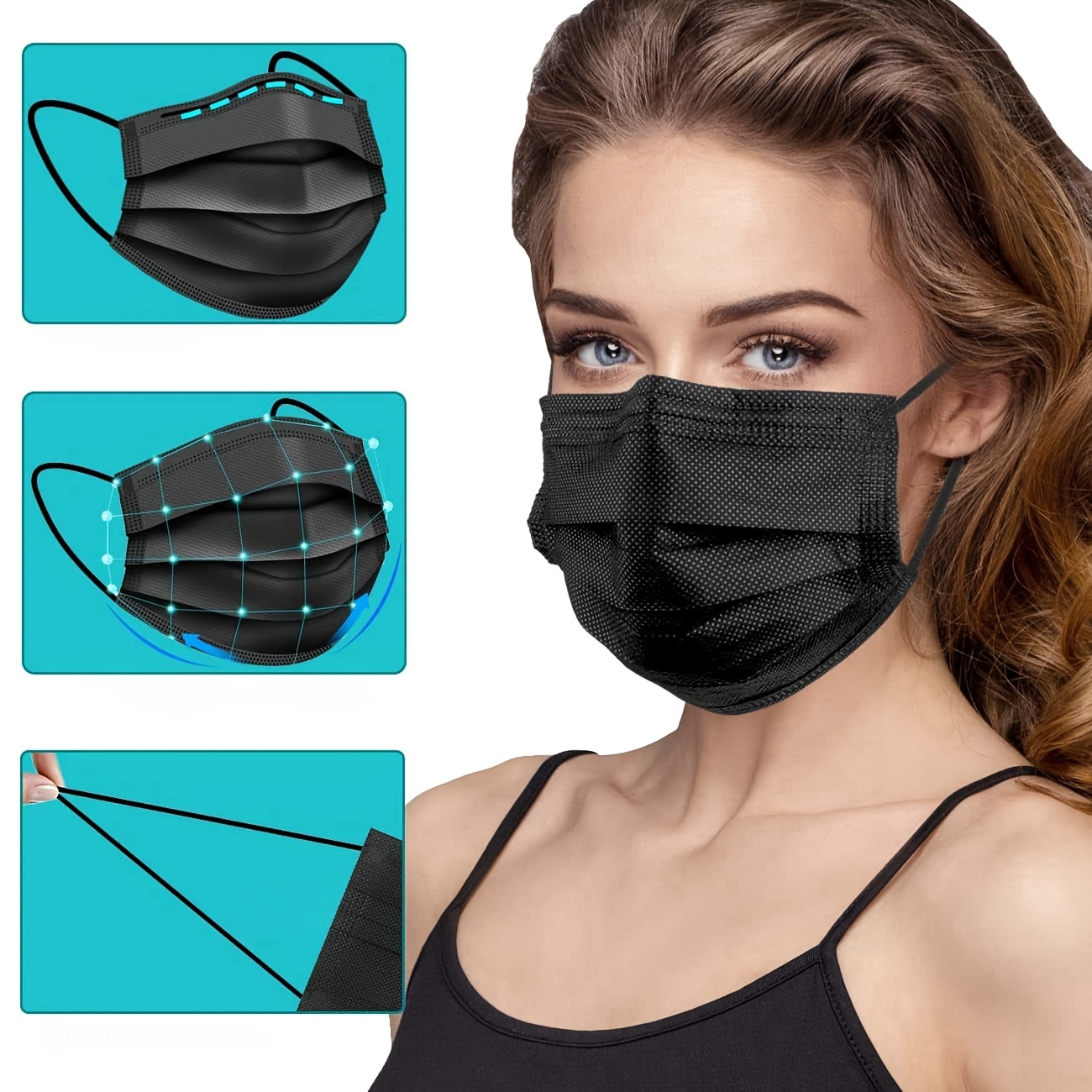 200Pcs Thick Black Disposable  - огляд і ціна Surgical Mask